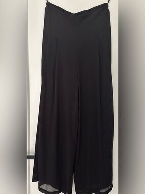 Metro Black Maxi Skirt - Flowing Wide-Leg Silhouette
